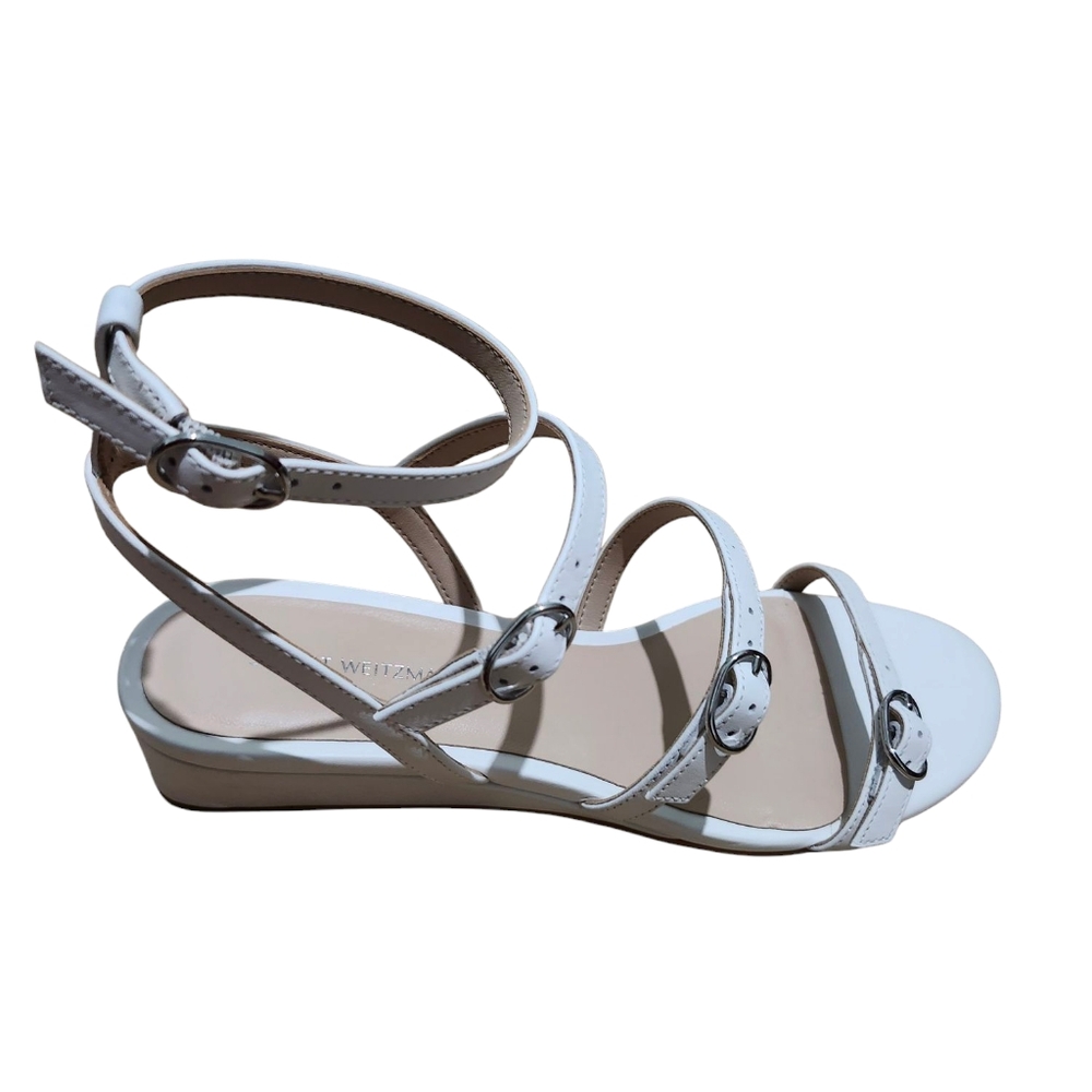 Stuart Weitzman Grecian Buckle Strappy Sandals - 8 Summer Spring Adjustable